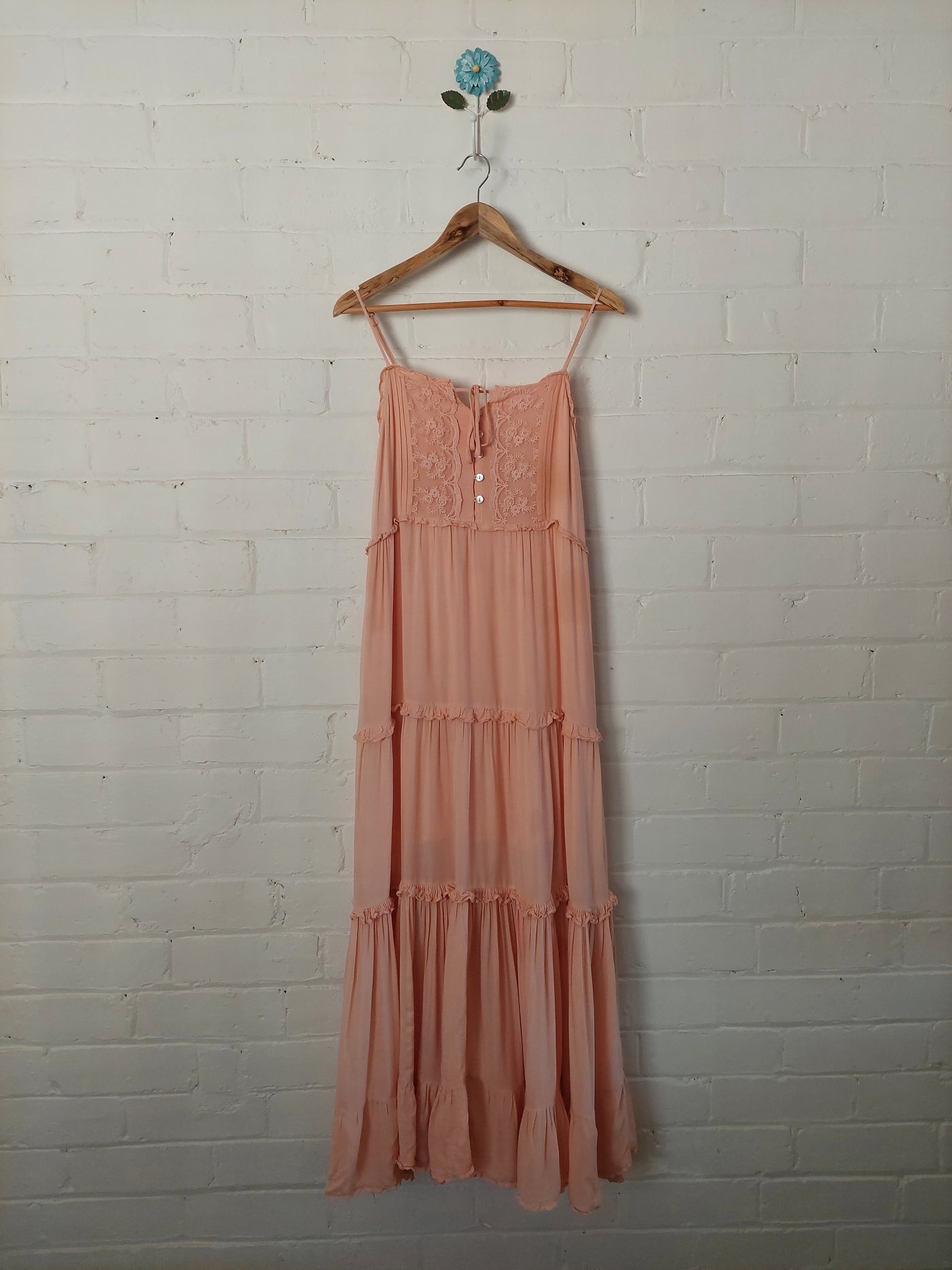 Arnhem Clothing Lover Maxi Sundress in Peach Pearl, Size 8