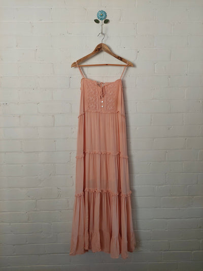 Arnhem Clothing Lover Maxi Sundress in Peach Pearl, Size 8