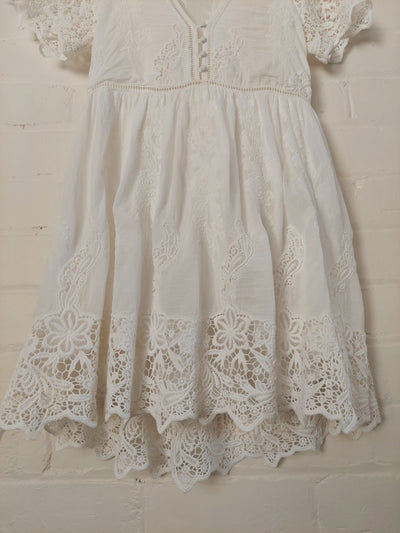 Spell & the Gypsy Collective Magnolia White Mini Dress, Size S (AU 8 / US 4)