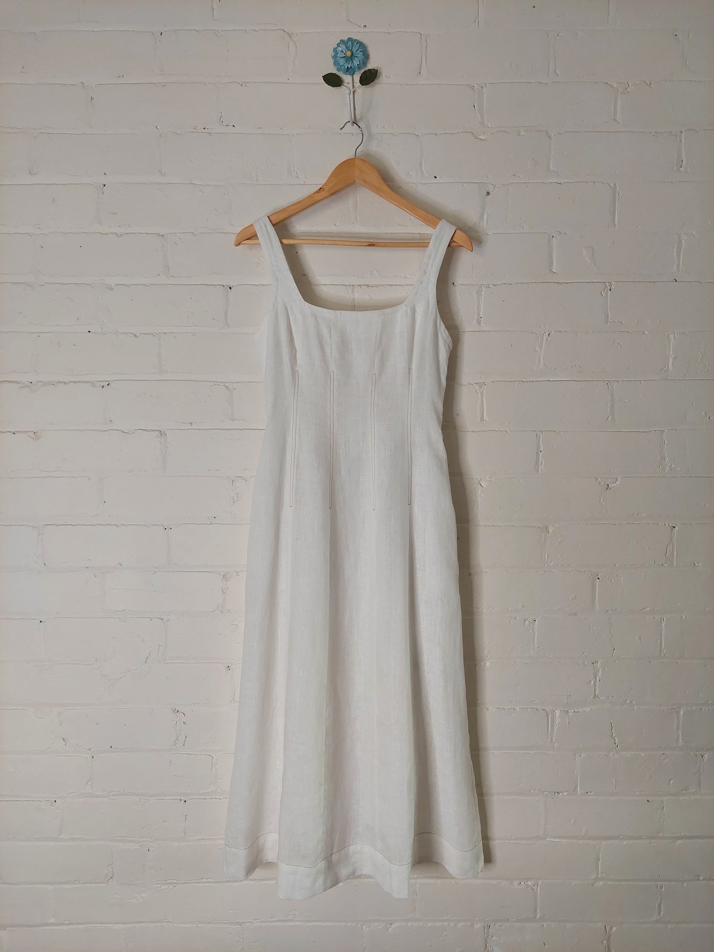 Elka Collective BNWT Cecile Linen Midi Dress - White, Size 10