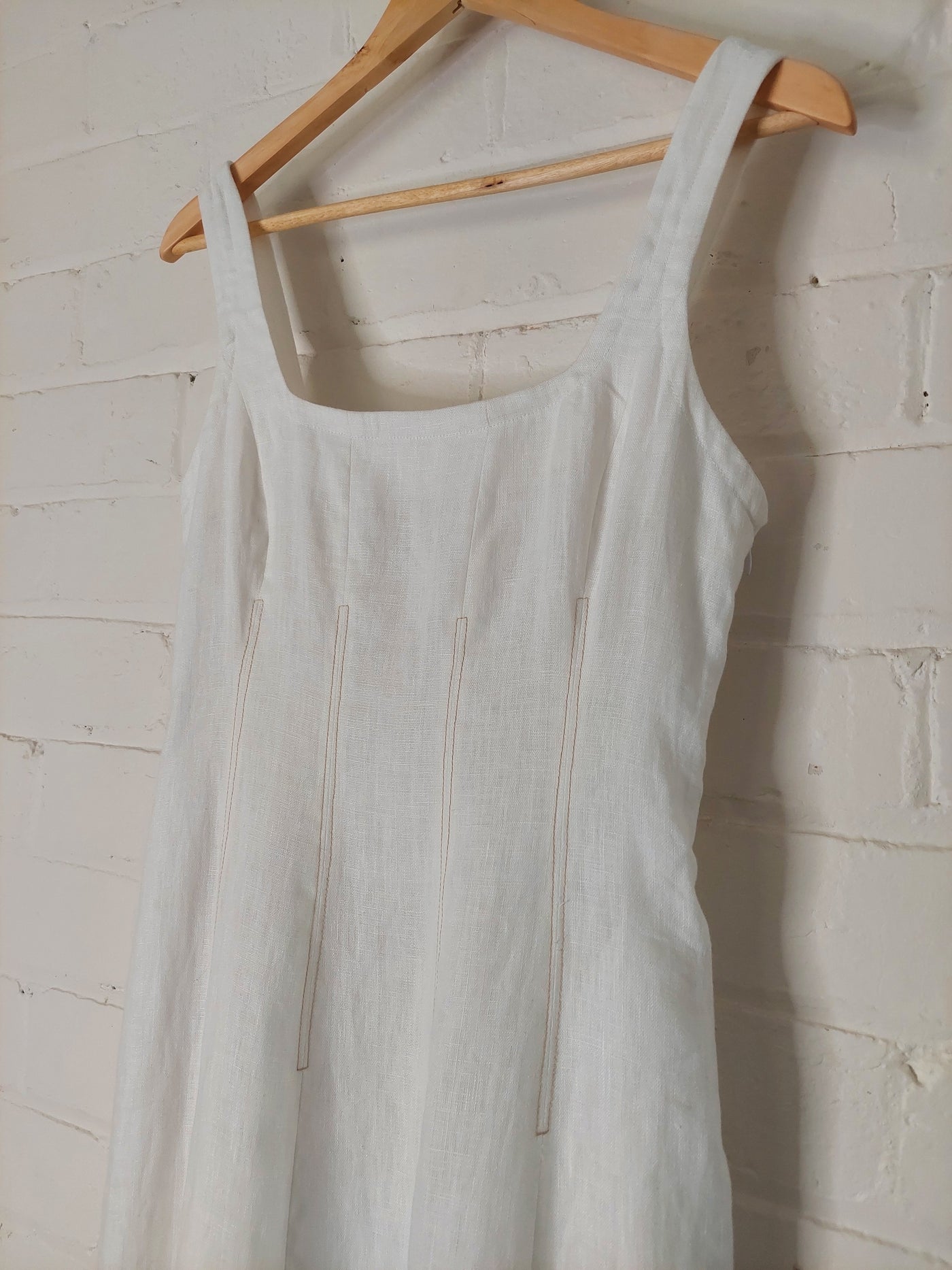 Elka Collective BNWT Cecile Linen Midi Dress - White, Size 10