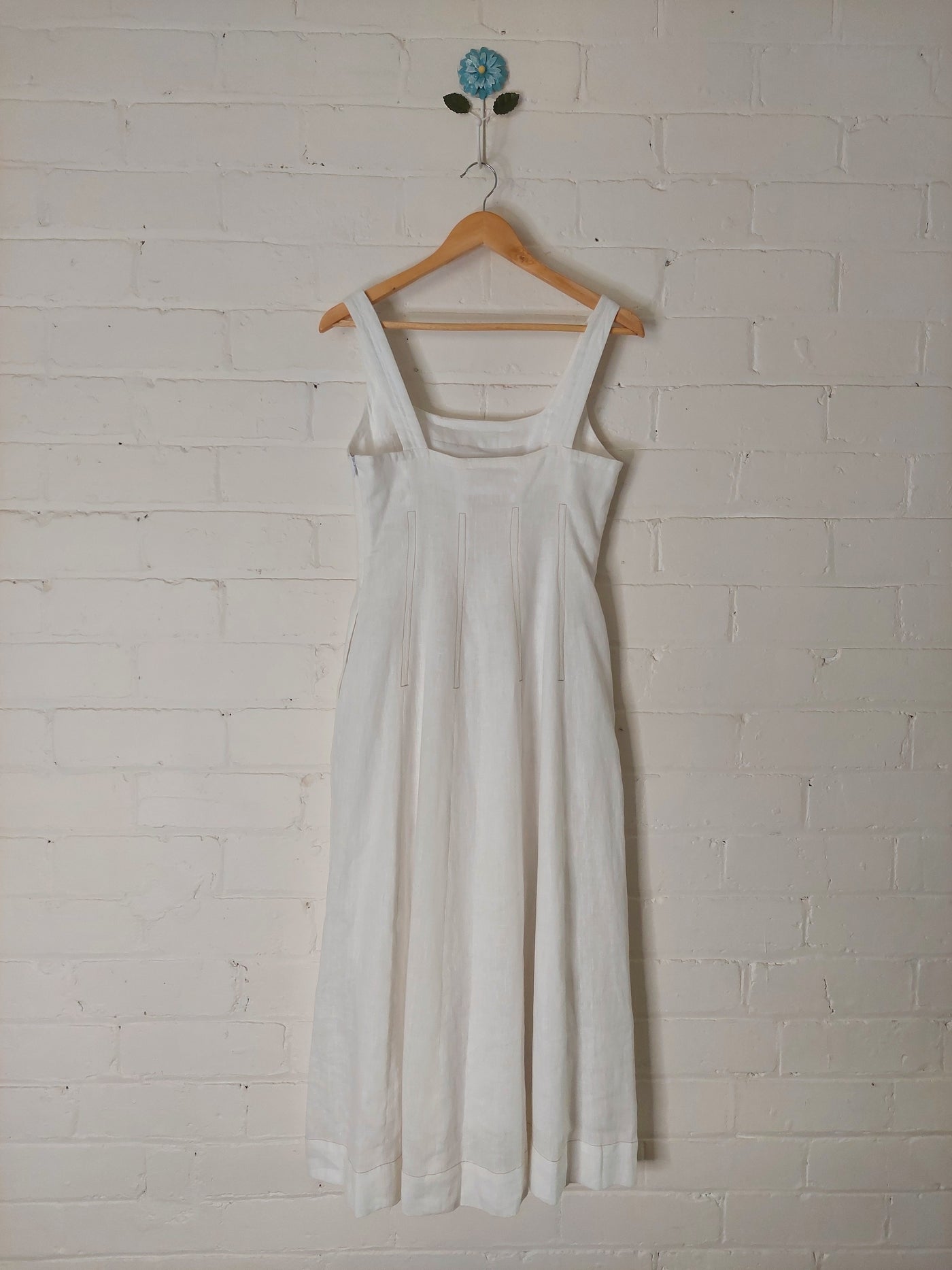 Elka Collective BNWT Cecile Linen Midi Dress - White, Size 10