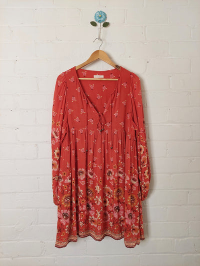 Spell & the Gypsy Collective Joni Tunic Dress - Campfire Red, Size M (AU 10 / US 6)