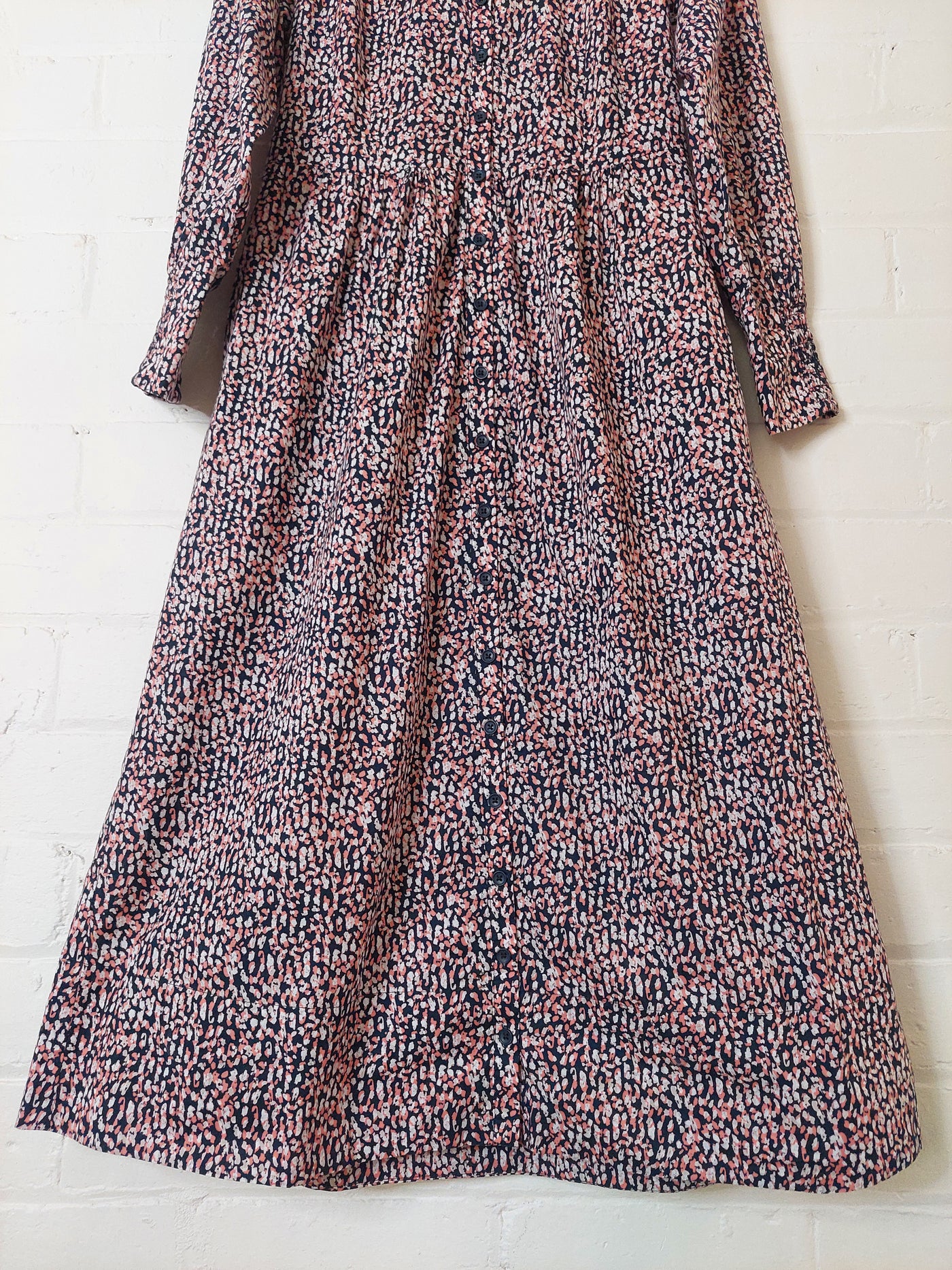 Morrison Tillia Navy Cotton Voile Print Midi Dress, Size 2 / S (AU 10)