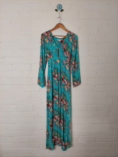 Arnhem Clothing Sugar Maxi Duster Dress in English Garden Floral, Size M-L