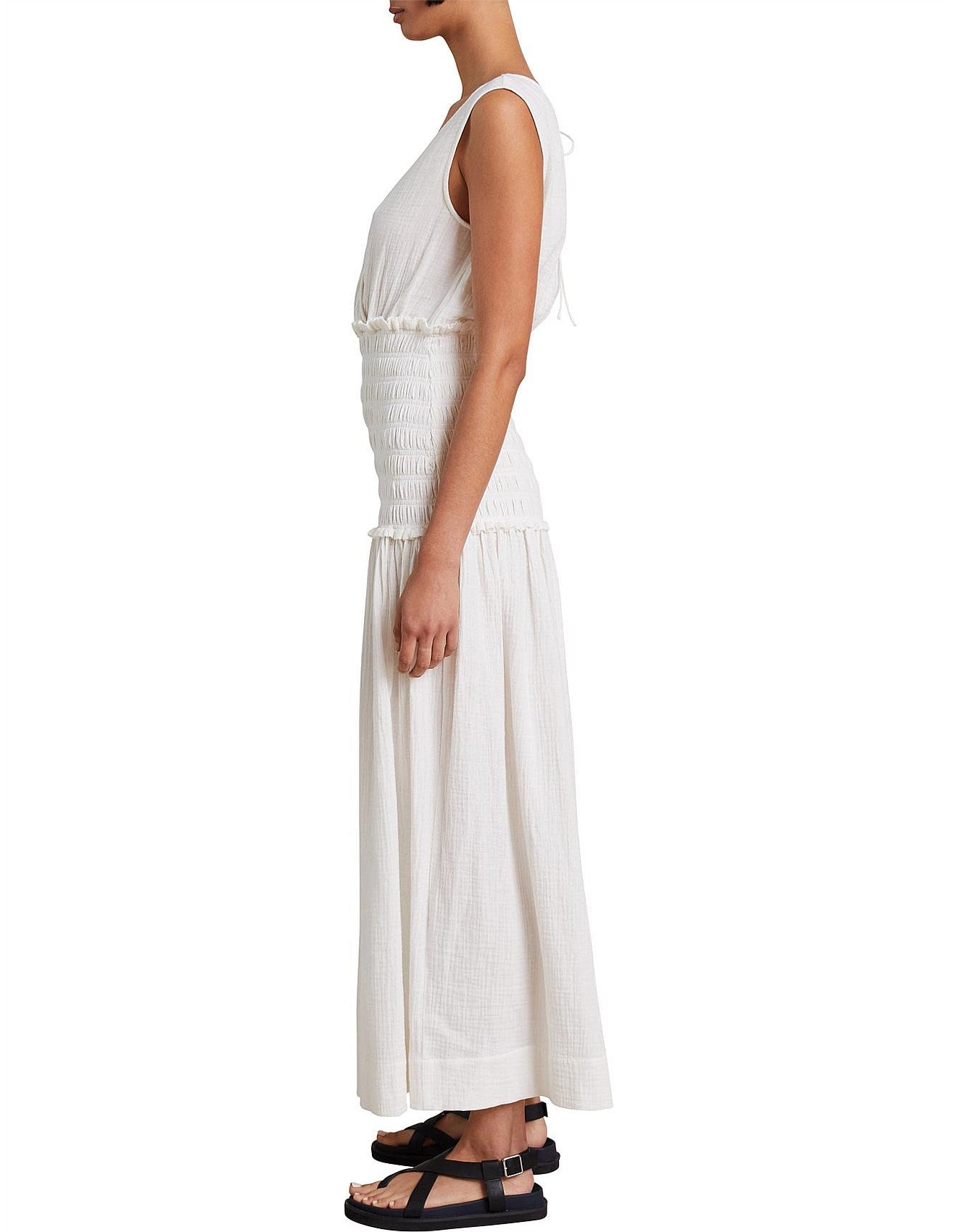 Bec and Bridge BNWT Aleah Shirred Dress - Ivory, Size 10