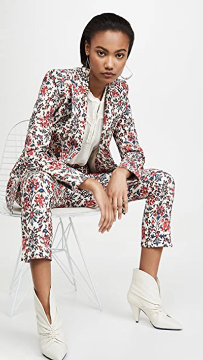 Isabel Marant BNWT Lenalia Floral Print Jacket in Red, Size 36 (8)