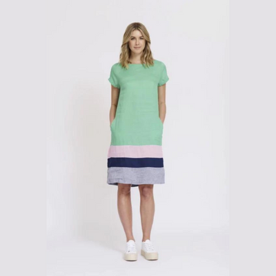 Alessandra Connie Linen Shift Dress in Ivy, Size M (AU 12)