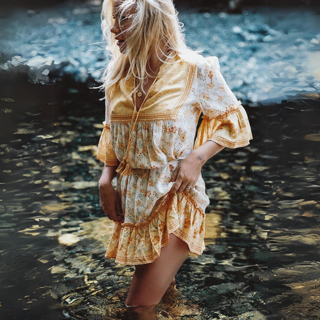 open lace back dress Australian brand Arnhem Girls boho dress main image 0