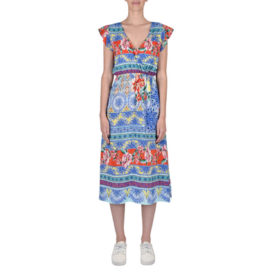 KACHEL Juliet V-Neck Midi Dress, Size 12