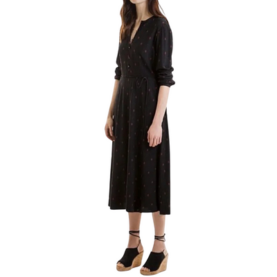 Country Road BNWT A-line Print Dress - Black, Size 12