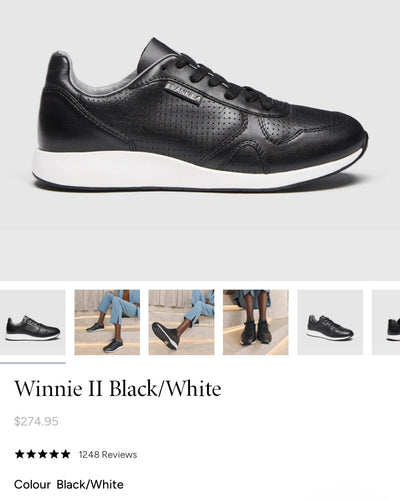 FRANKIE4 Winnie II Black / White Leather sneakers, Size EU 38 / AU 7