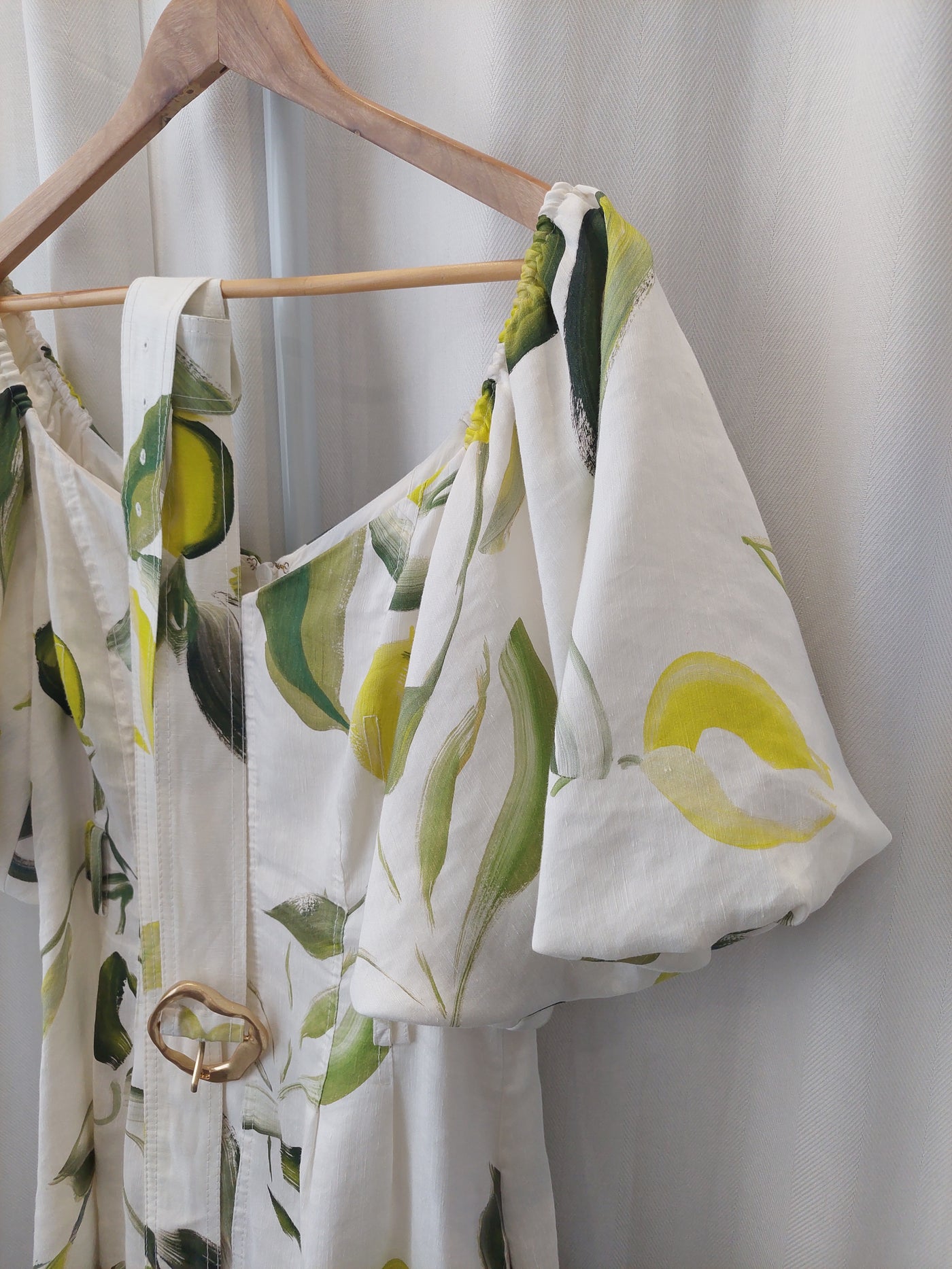 AJE Zest Mini Dress in Tropical Lime Print, Size 10