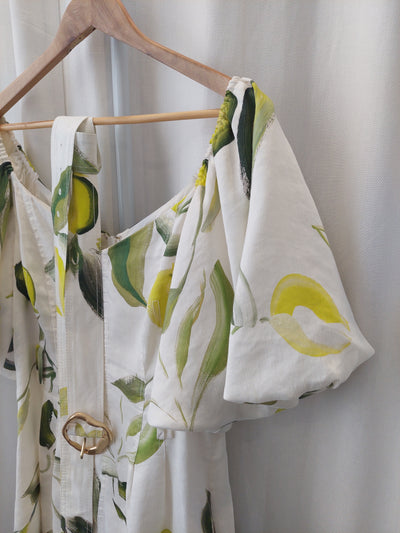 AJE Zest Mini Dress in Tropical Lime Print, Size 10