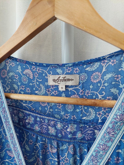 Arnhem Clothing Wisteria Midi Sundress in Moonlight Blue, Size 10