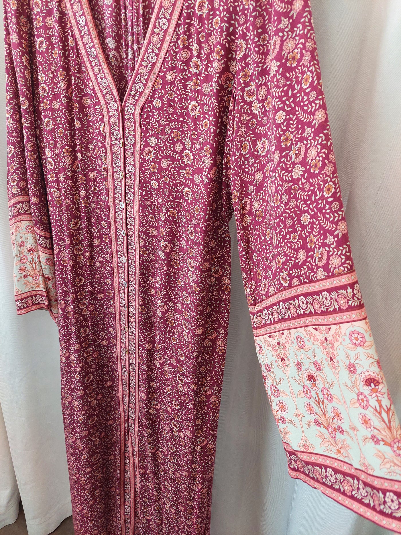 ARNHEM Clothing Fleetwood Maxi Duster Dress in Pomegranate Red, Size 14