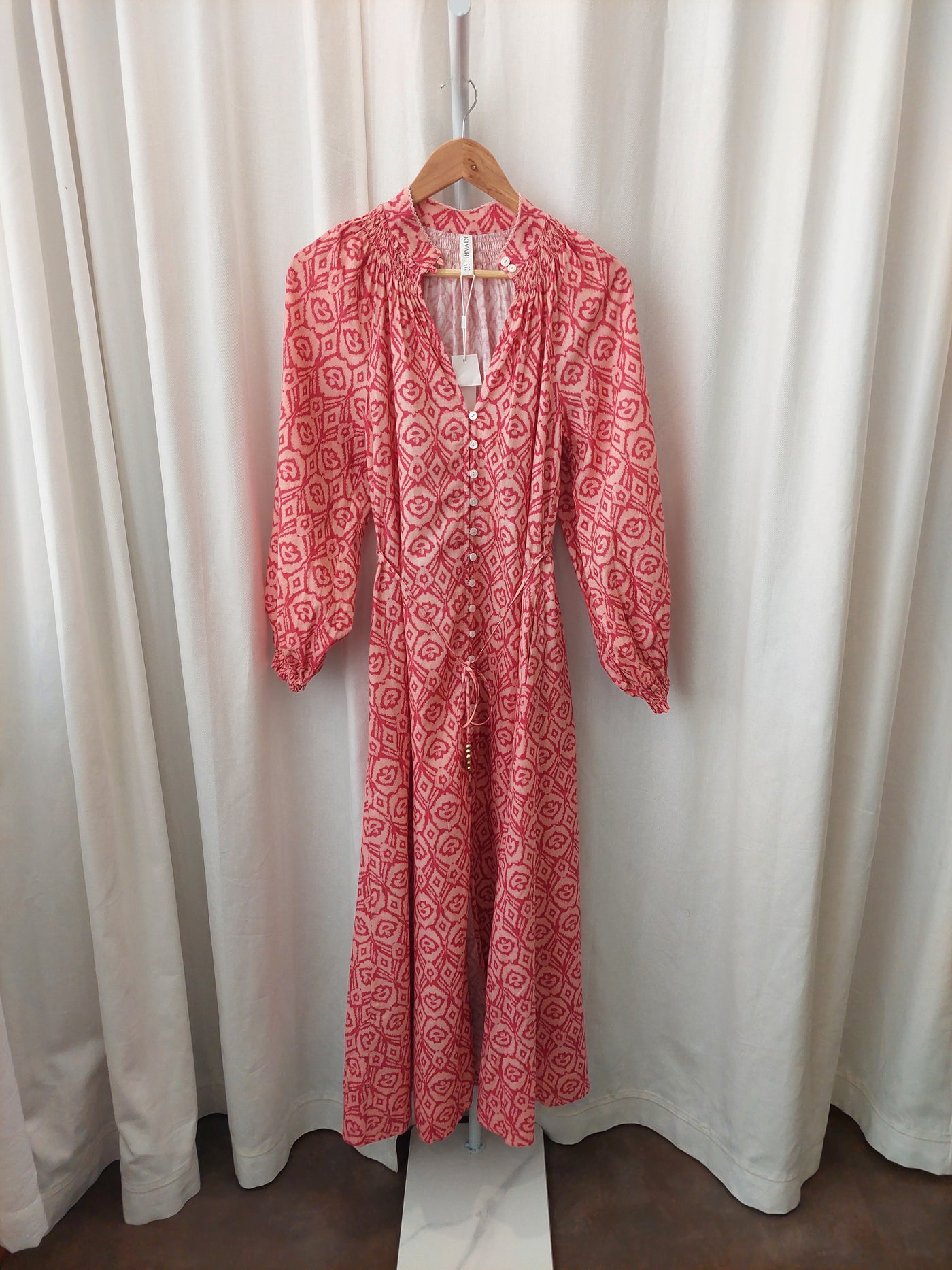 Kivari BNWT Zahara Maxi Dress in Red Ikat, Size AU 6 / US 2