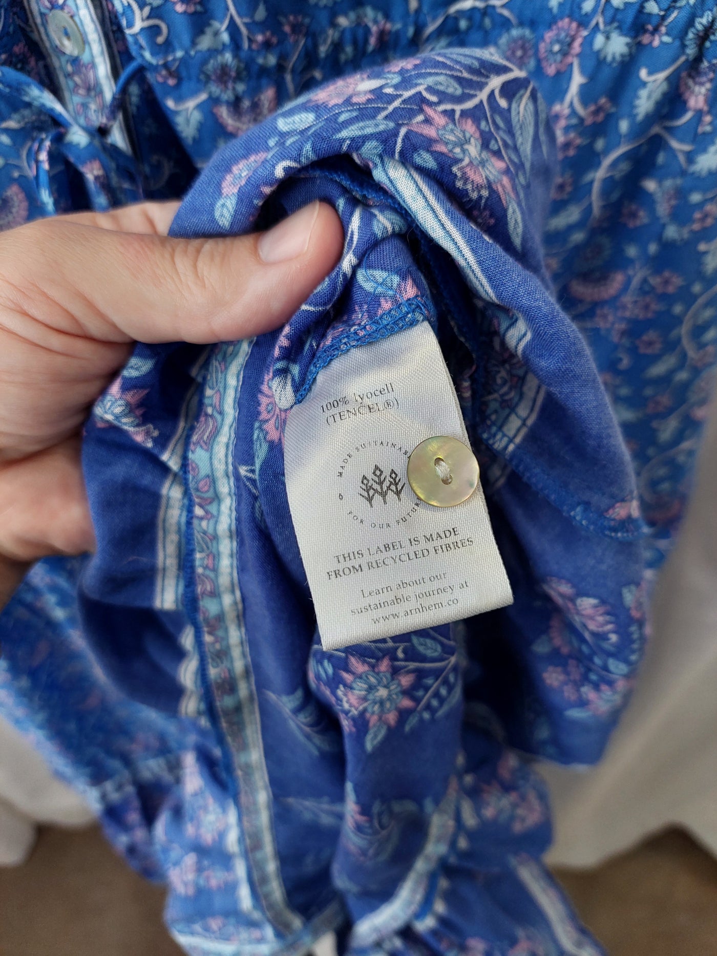 Arnhem Clothing Wisteria Midi Sundress in Moonlight Blue, Size 10