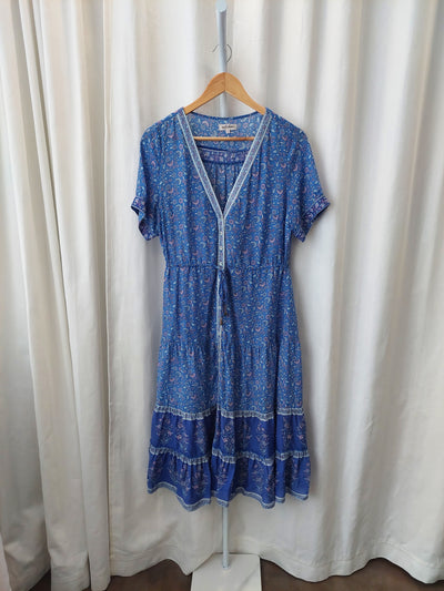 Arnhem Clothing Wisteria Midi Sundress in Moonlight Blue, Size 10