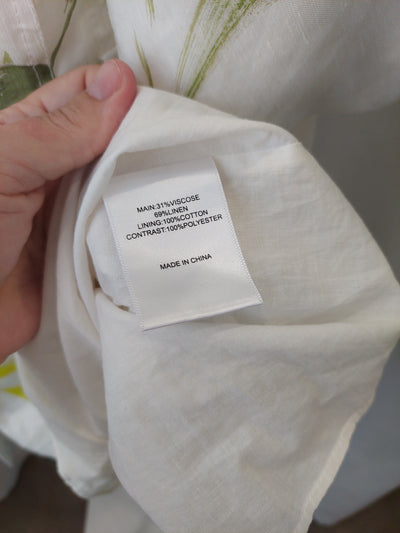 AJE Zest Mini Dress in Tropical Lime Print, Size 10