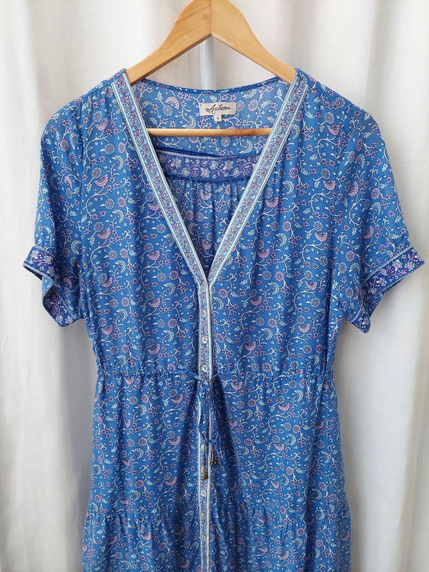 Arnhem Clothing Wisteria Midi Sundress in Moonlight Blue, Size 10