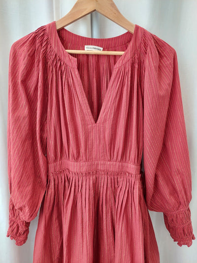 ULLA JOHNSON Rory Mini Dress in Ruby Red, US Size 6 (AU 10)