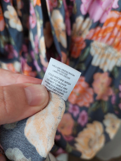 KIVARI Hope Tie Front Floral Midi Dress, Size AU 14 / US 10