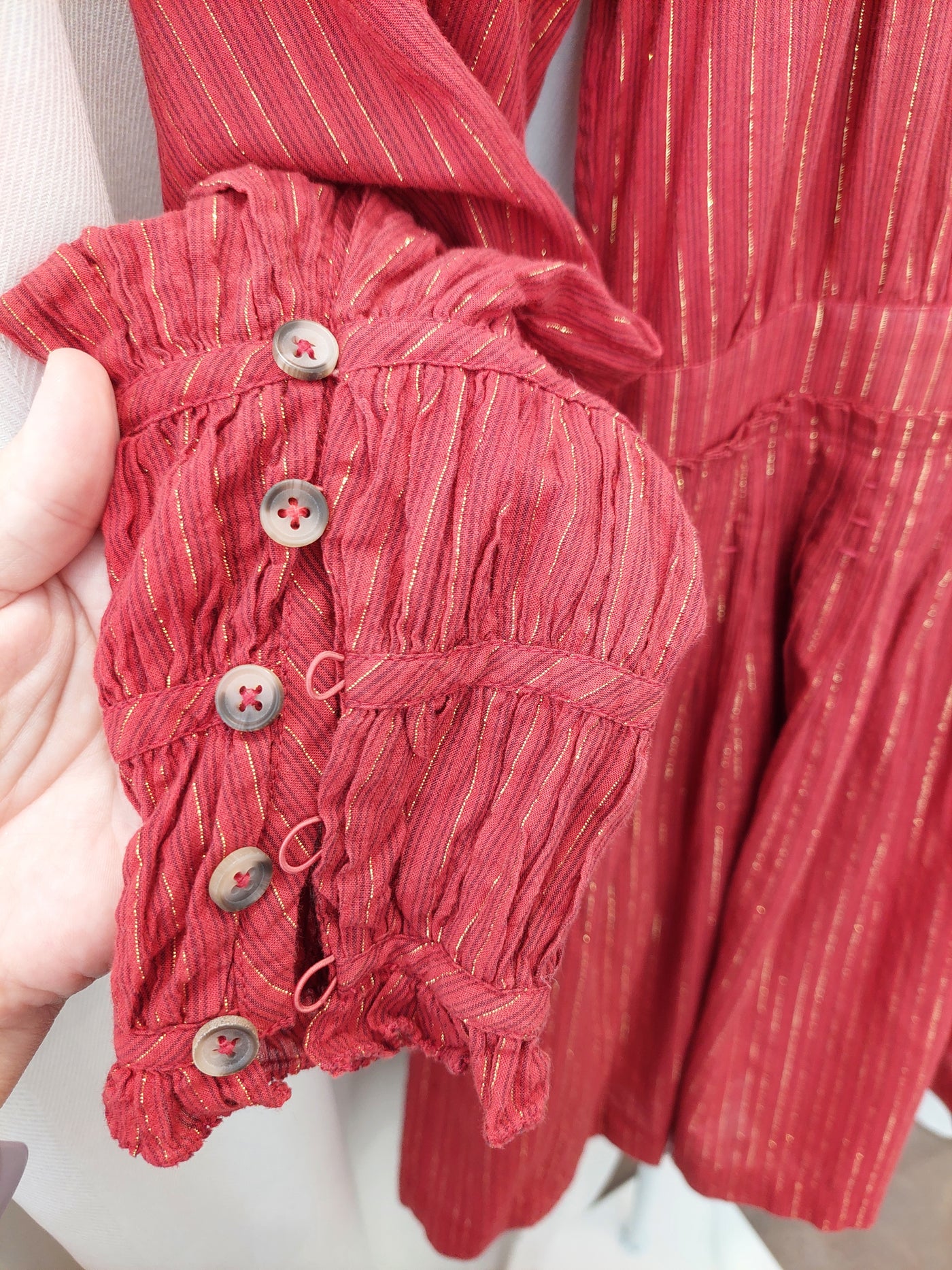 ULLA JOHNSON Rory Mini Dress in Ruby Red, US Size 6 (AU 10)