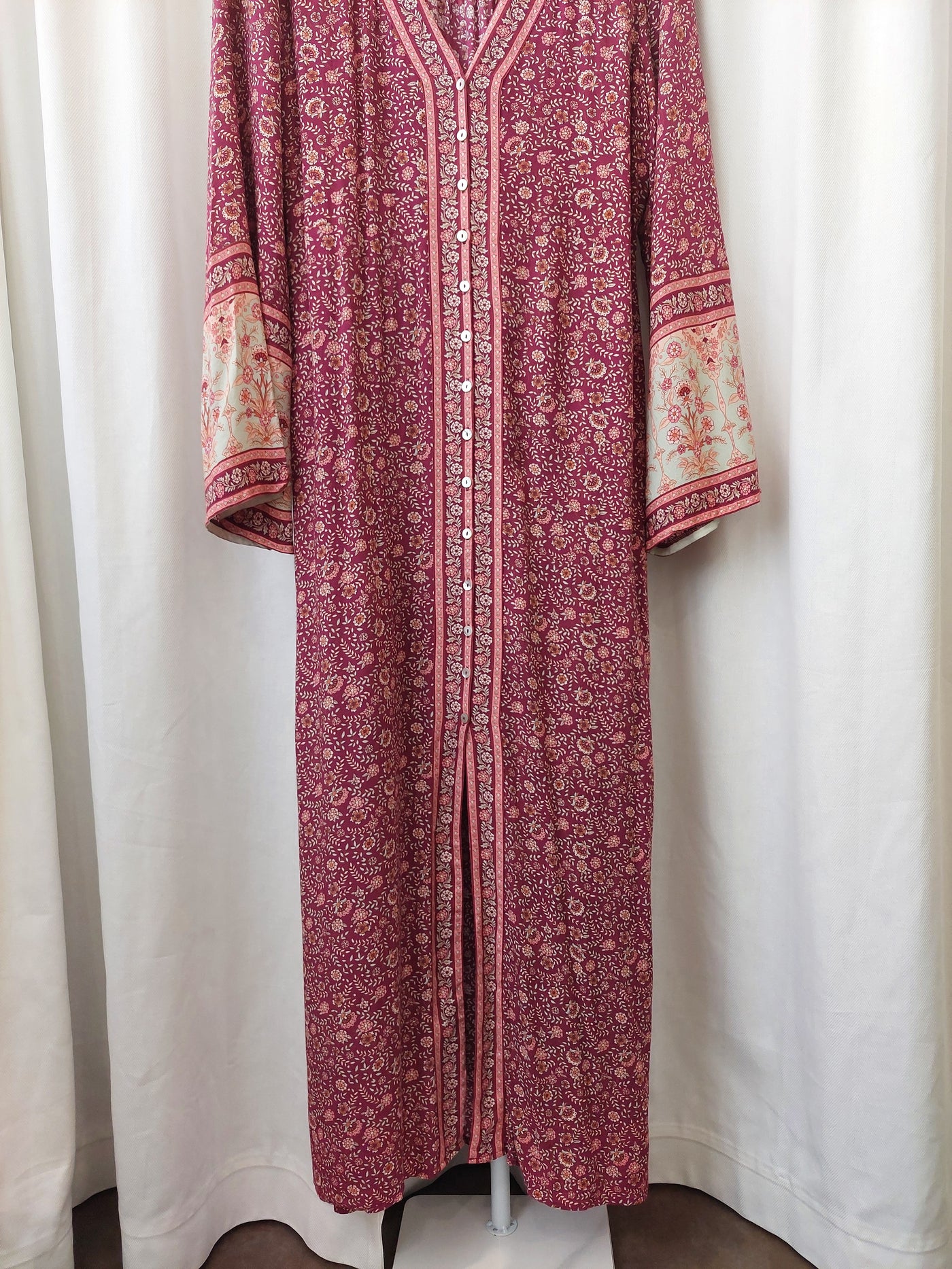 ARNHEM Clothing Fleetwood Maxi Duster Dress in Pomegranate Red, Size 14