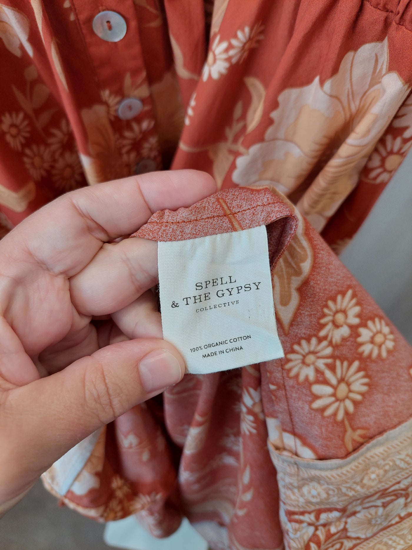 SPELL & the Gypsy Collective Sloan Gown Maxi Dress in Ochre, Size L (AU 12 / US 8)