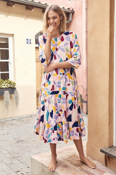 Mister Zimi Winter Olivia Midi Dress in Venice Print, Size 10