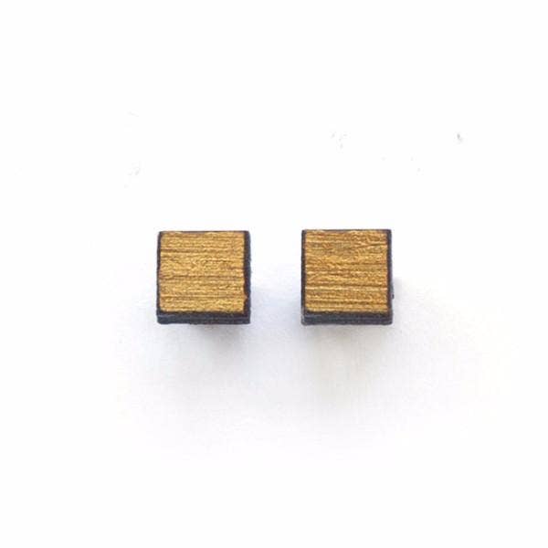Gold Painted - Small Square Studs