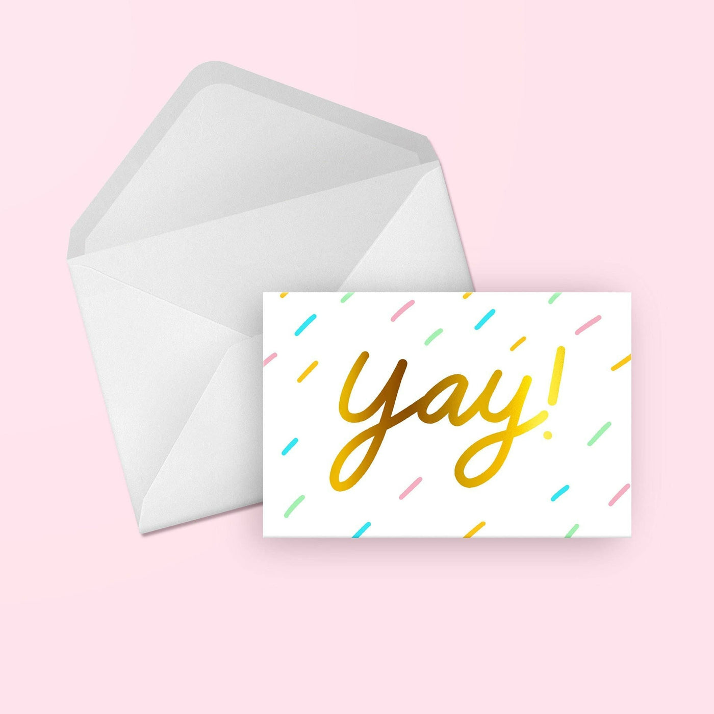 Yay! Gold Foil Confetti Greeting Card